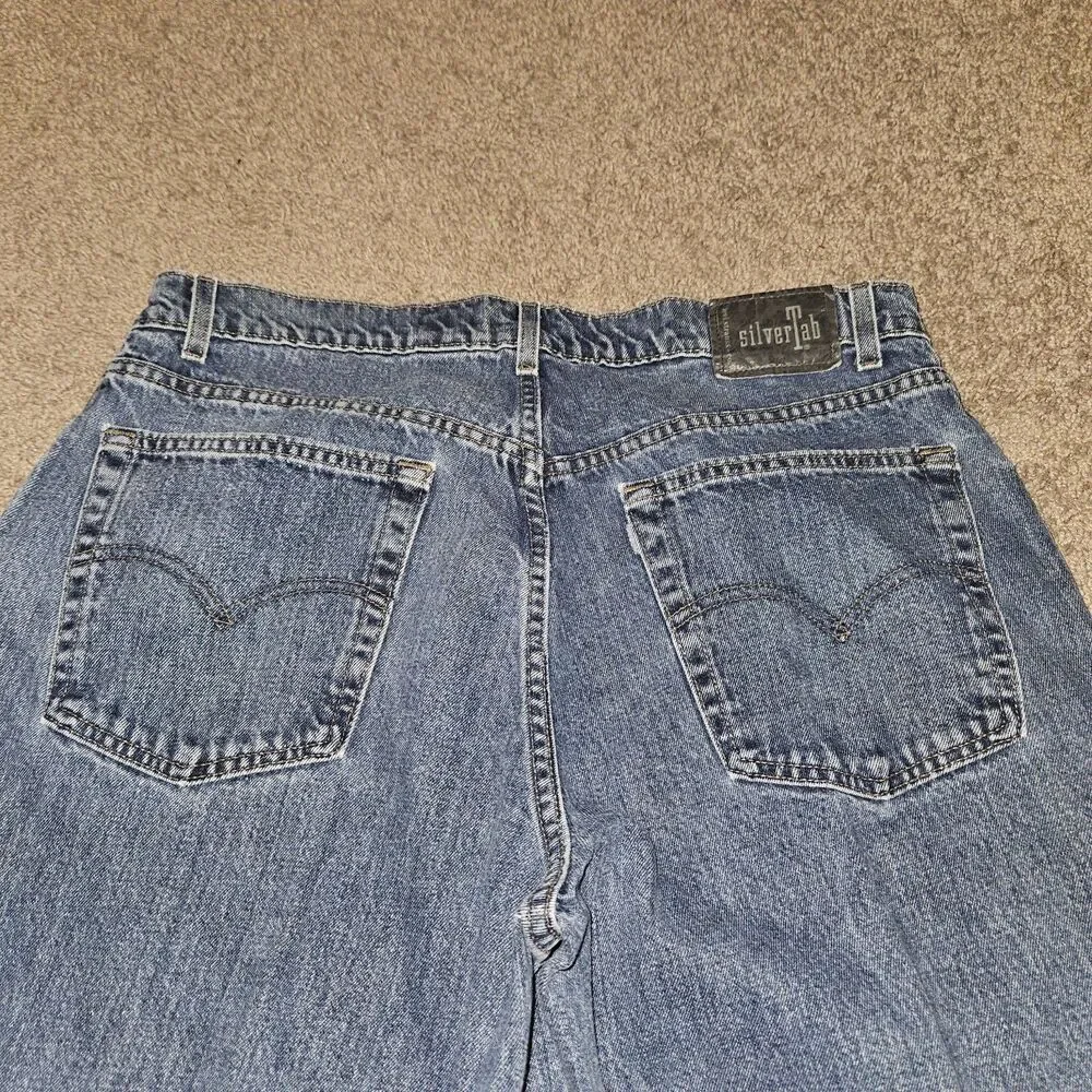 Vintage Levis Silver Tab Jeans Mens 38x32 Blue Baggy Fit Y2K 90s